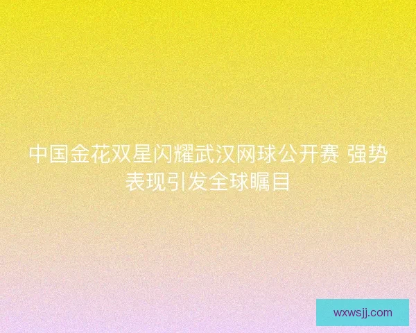 中国金花双星闪耀武汉网球公开赛 强势表现引发全球瞩目